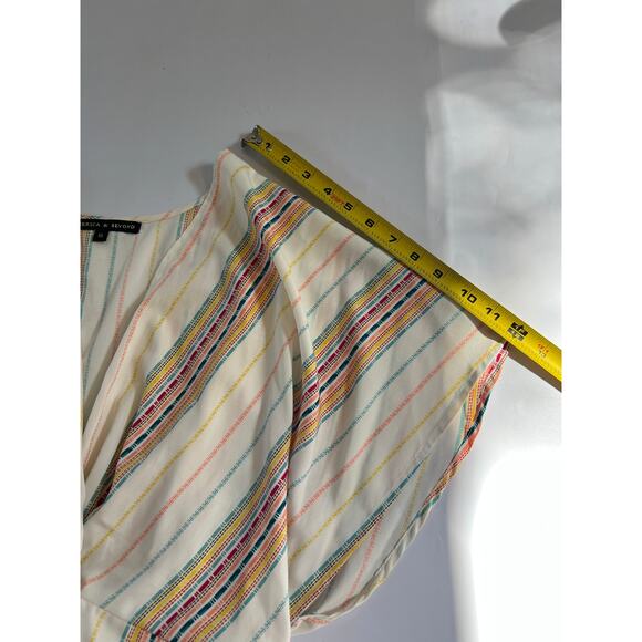 American & Beyond Striped Midi Dress Womens XL Boho Beach Fairy Whimsy Resort - Picture 6 of 16